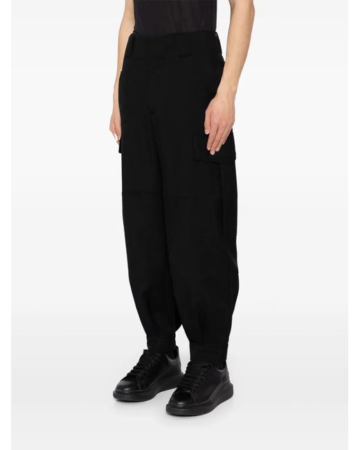 McQueen Black Cargo Trousers for men