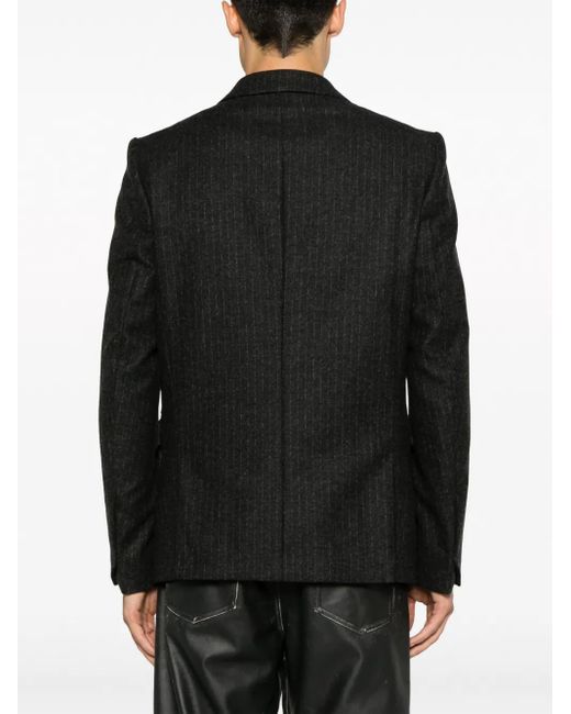 Zadig & Voltaire Black Viks Striped Single-Breasted Blazer