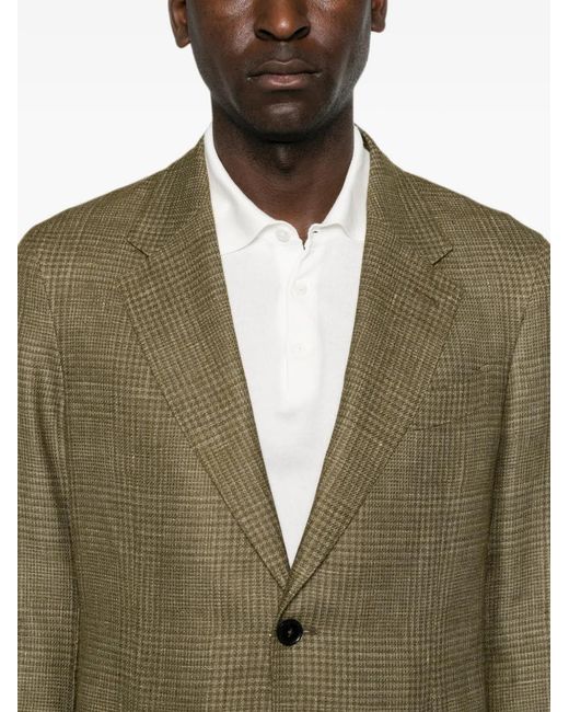 Zegna Green Notched-Lapel Jacket for men