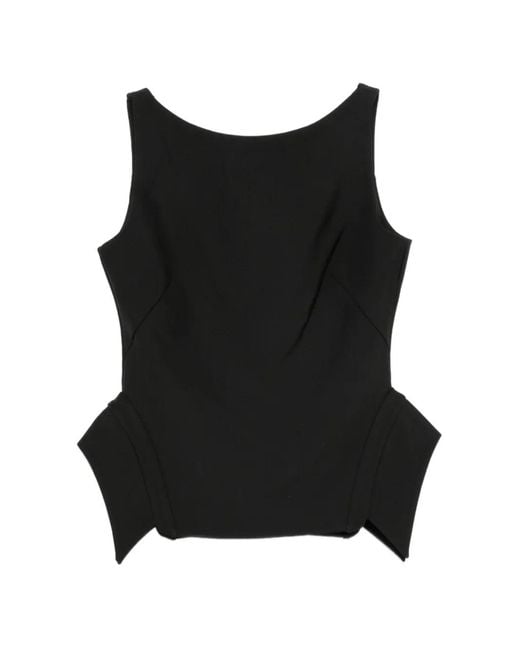 Rohe Black Deconstructed Peplum-Detail Top