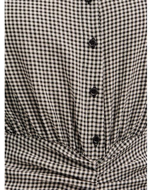 Sessun White Bellacala Gingham-Check Midi Dress