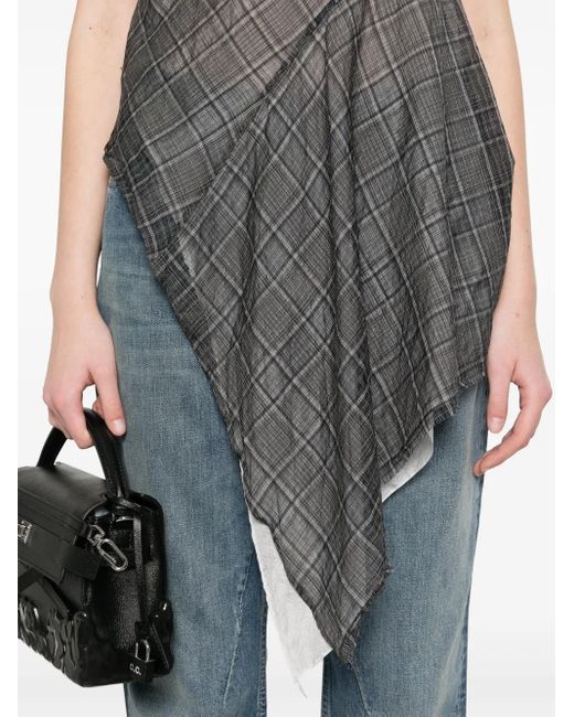 Marc Le Bihan Gray Checked Top