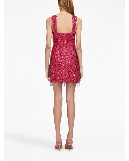 Jonathan Simkhai Red Noemi Sequin-Embellished Minidress