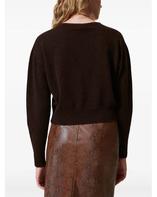 Twinset Black Crew-Neck Cashmere Sweater
