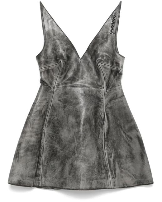 Robe Courte À Coupe Évasée Marni en coloris Gray