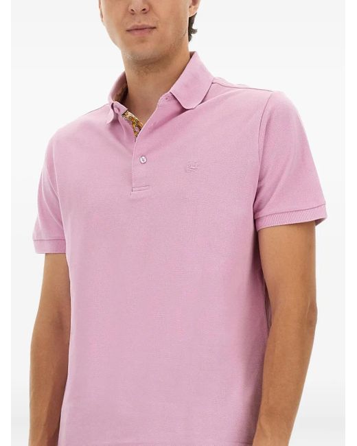 Etro Poloshirt Met Knopen in het Pink voor heren