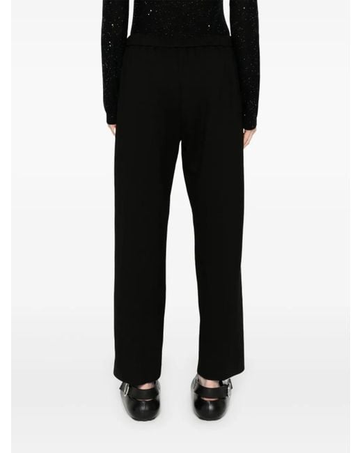 Fabiana Filippi Black Elasticated-Waist Tapered Trousers