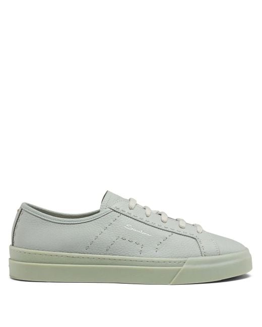 Santoni Green Double Buckle Sneakers for men