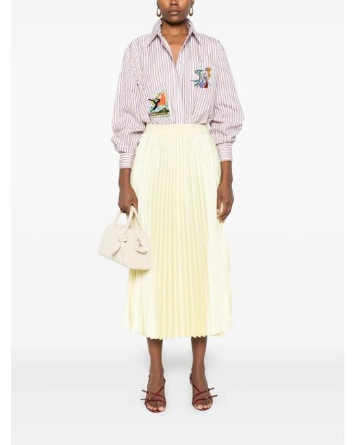 Jonathan Simkhai Yellow Pleated Midi Skirt
