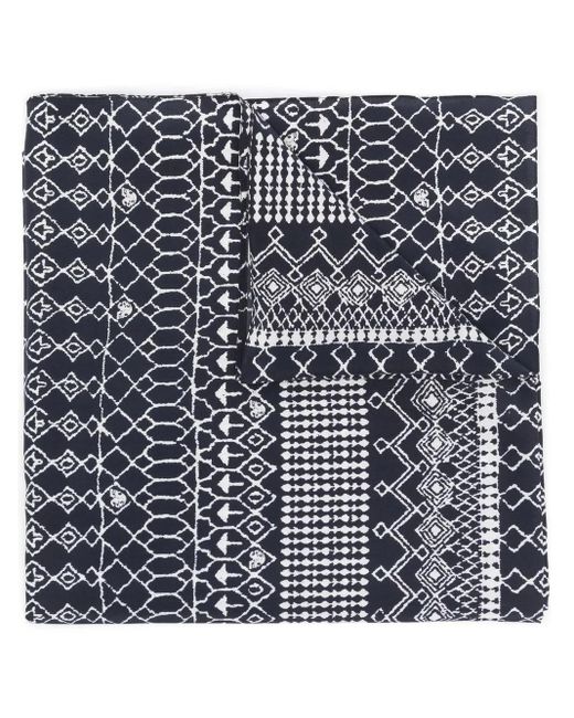 Gabriele Pasini Blue All-Over Graphic Print Scarf