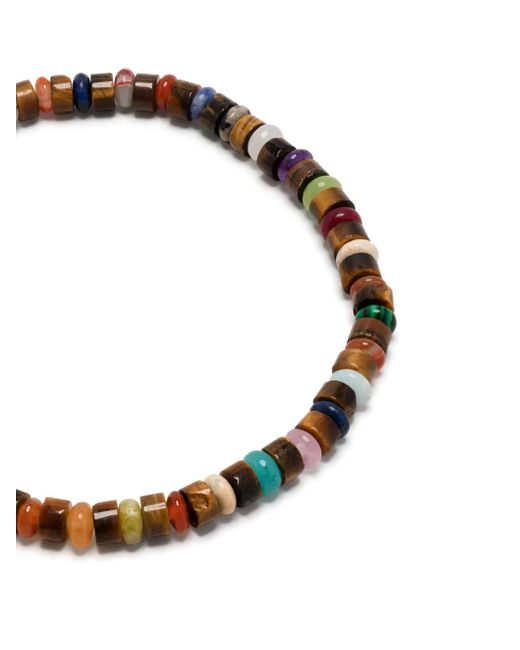 Luis Morais White 14Kt Light Of The Majestic Beaded Bracelet for men
