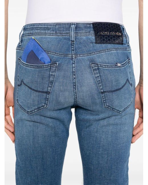 Jacob Cohen Blue Bard Mid-rise Slim-fit Jeans for men