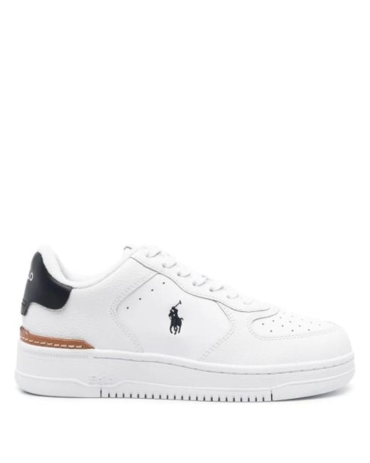 Polo Ralph Lauren White Masters Leather Sneakers