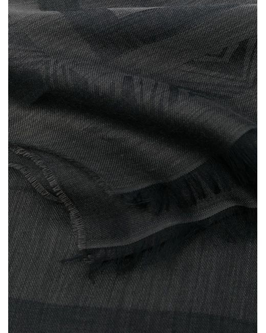 Alberta Ferretti Black Geometric-Print Knitted Scarf