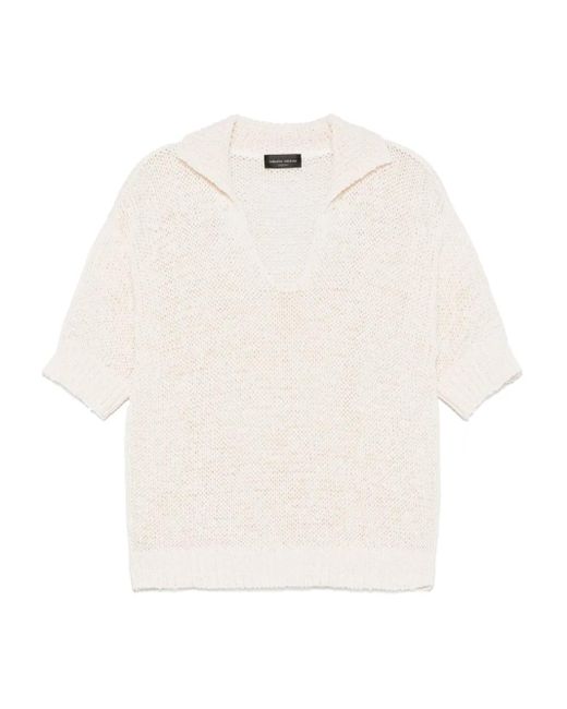 Roberto Collina オープンニット セーター White
