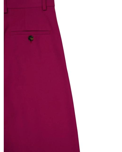 Stella McCartney Purple Wool High-Waisted Tailored Trousers