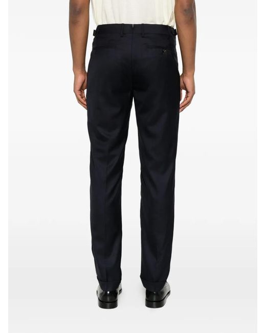 Berwich Black Pleated Tapered Trousers for men