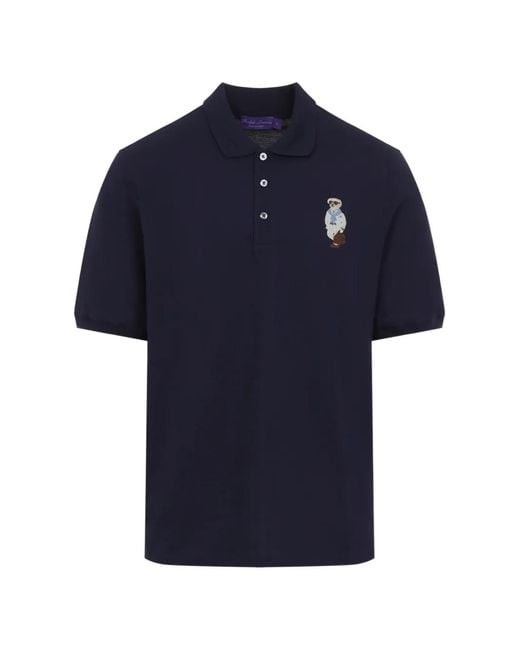 Ralph Lauren Blue Bear-Embroidered Polo Shirt for men