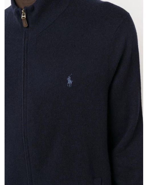 Polo Ralph Lauren Blue Long Sleeve Full Zip Sweater for men