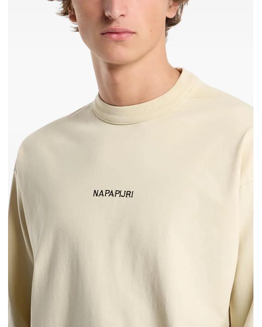 Napapijri Natural Tenri Graphic-Print Long-Sleeve T-Shirt for men