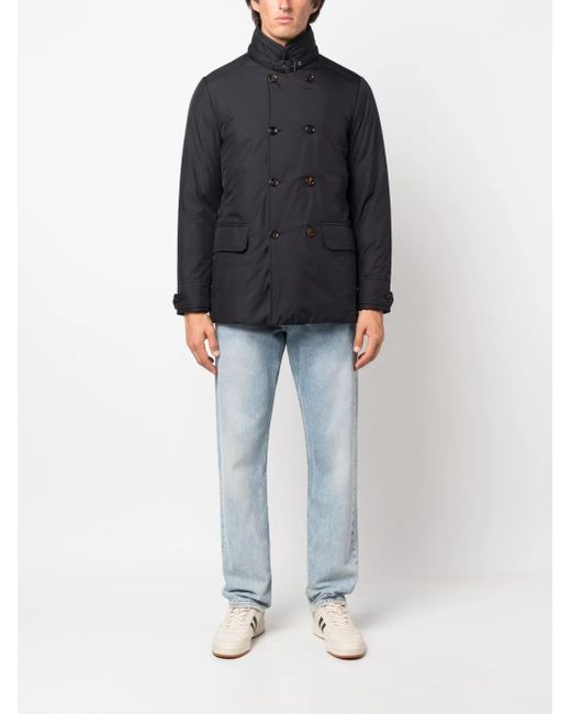 Moorer Blue Kurt-Gf Double-Breasted Padded Coat for men