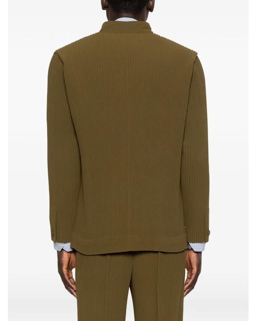 Homme Plissé Issey Miyake Green Blazer À Design Plissé for men