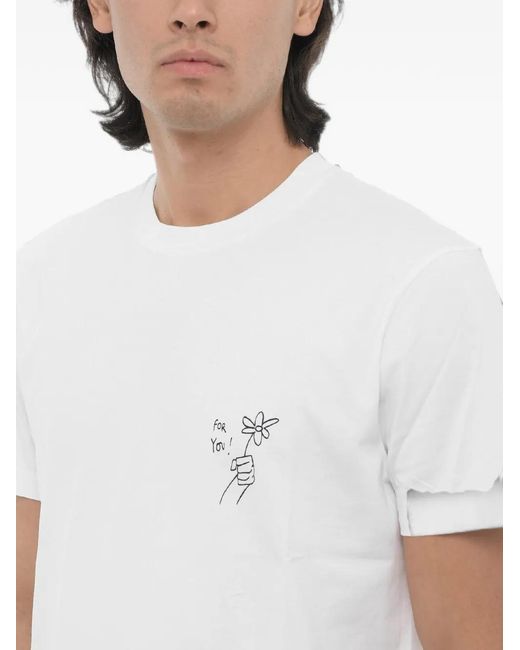 Neil Barrett White Logo-Print T-Shirt for men
