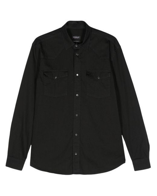 Dondup Black Press-stud Textured Shirt for men
