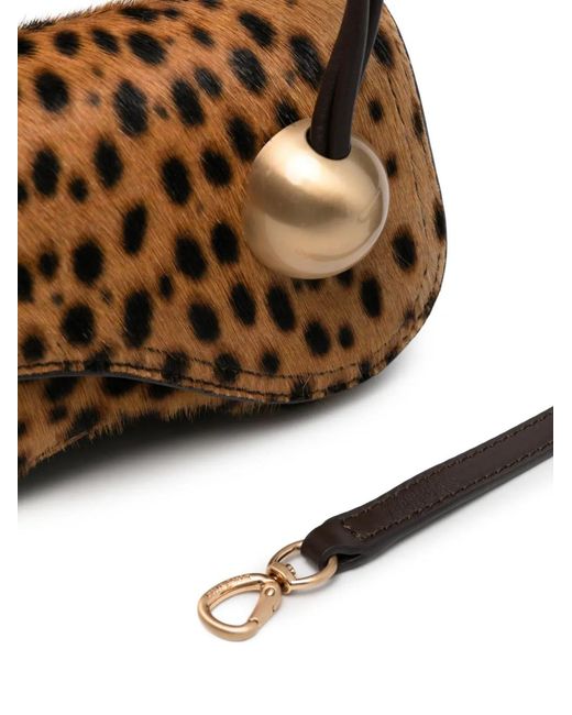 Cult Gaia Metallic Mini Kazia Nano Leopard-Print Crossbody Bag