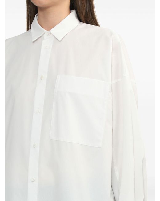 Enfold White Drop-Shoulder Shirt