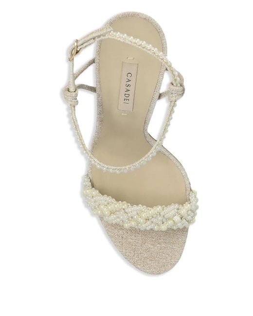 Casadei Pearlsway Blade 100mm サンダル Metallic