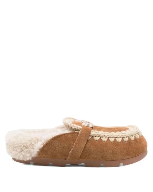 Mou Brown Mules Bio Slide