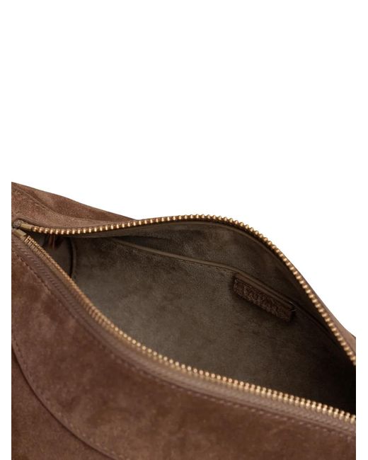 Yu Mei Brown Bobby Suede Shoulder Bag