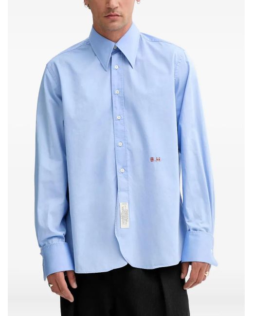 Bluemarble Blue Button-Cuff Shirt for men