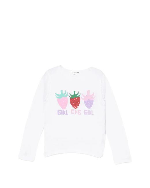 Comme des Garçons White Graphic-Print Round Neck Jumper