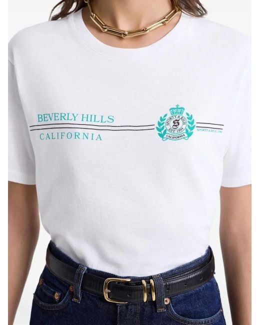 Sporty & Rich White Cotton T-Shirt