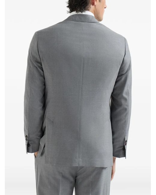 Brunello Cucinelli Gray Virgin-Wool And Silk Lightweight Hopsack One-And-A-Half Breasted Blazer for men