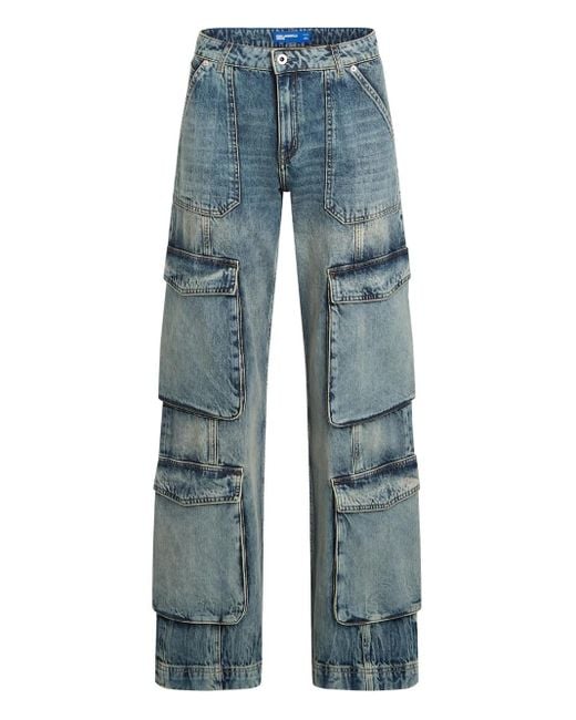 Karl Lagerfeld Blue Relaxed Cargo Jeans