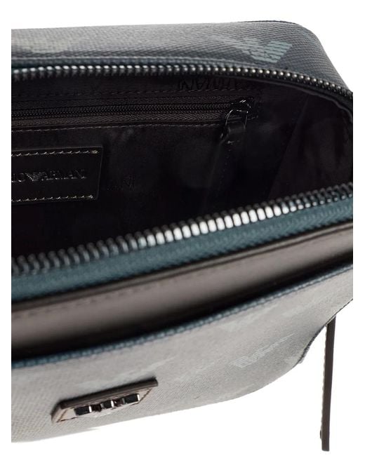 Emporio Armani Blue Sac À Bandoulière Monogrammé for men