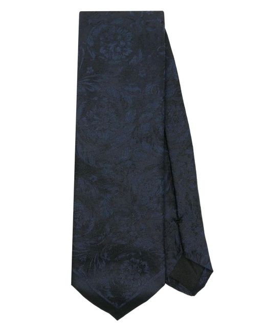 Versace Blue Jacquard Silk Tie for men