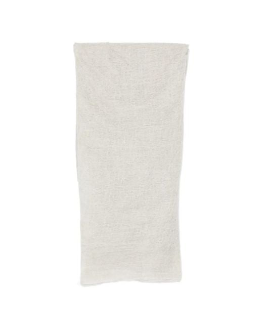 Mouleta White Frayed Scarf