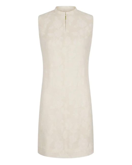 Shanghai Tang White Jacquard Mini Dress