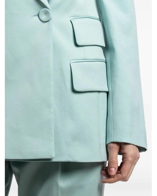 Another Tomorrow Green Double-Breasted Blazer