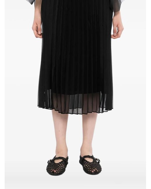 JNBY Black Layered Pleated Skirt