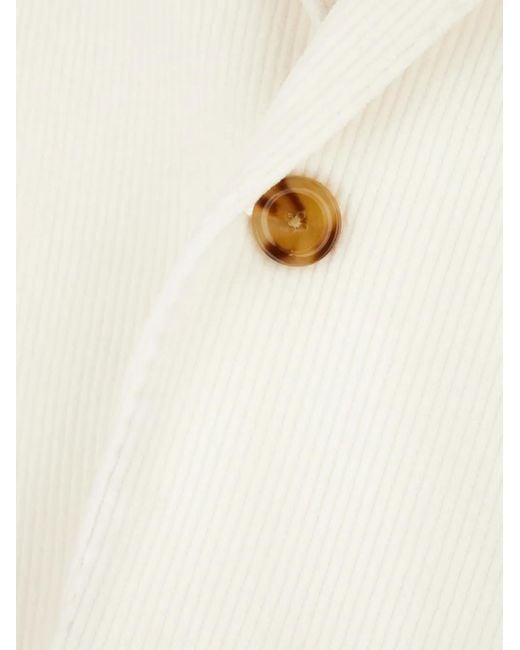 Blazer Monopetto A Coste di Lardini in White da Uomo