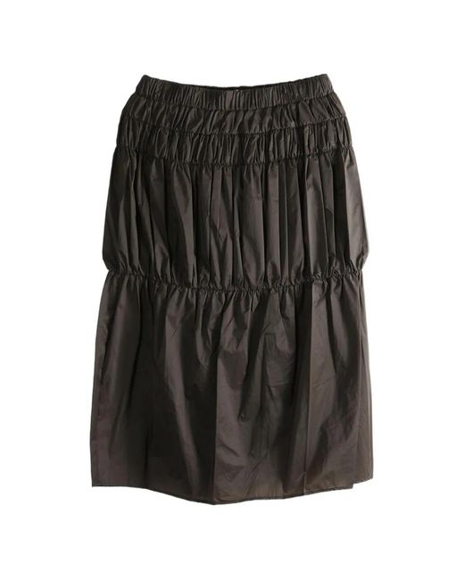 Amomento Black Shirred Tiered Skirt
