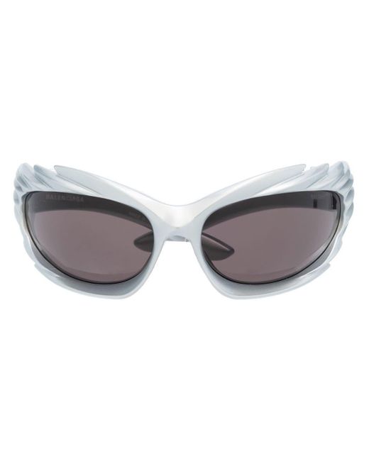 Balenciaga Spike Rectangle-frame Sunglasses in Grey | Lyst Canada