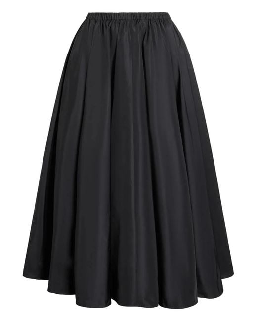 Patou Blue Elasticated-Waist Midi Skirt