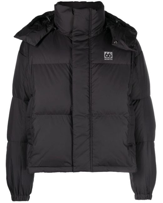 66 North Black Dyngja Cropped Quilted Down Jacket for men