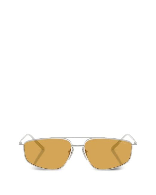 Prada Metallic Lunettes De Soleil À Monture Géométrique